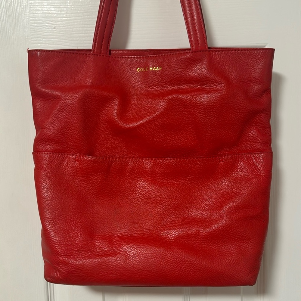 Cole Haan Red Leather Tote